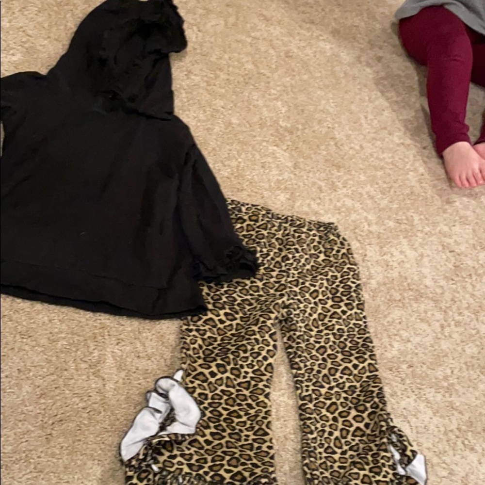4t adorable toddler girl leopard jogging suit